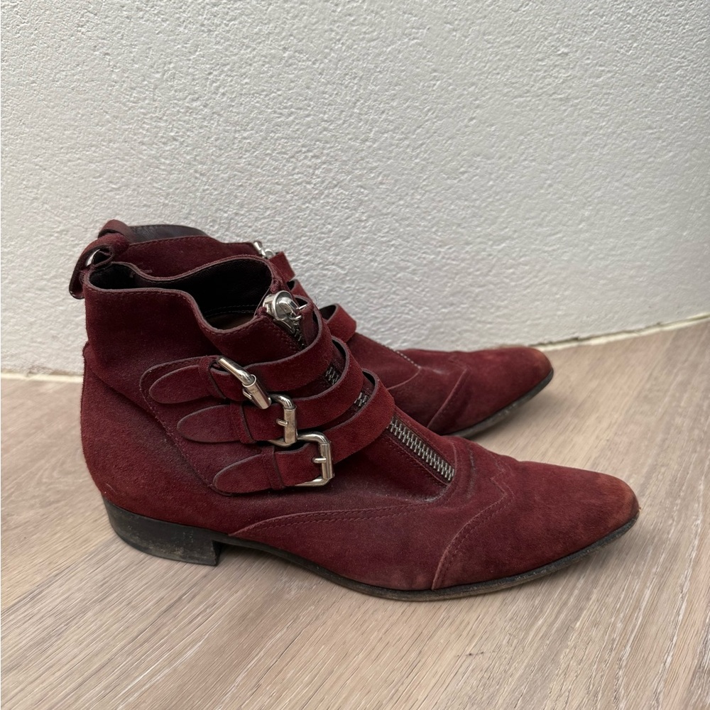 Tabitha Women's Burgundy Suede Ankle Boots - 37.5